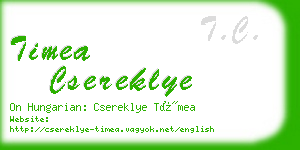 timea csereklye business card